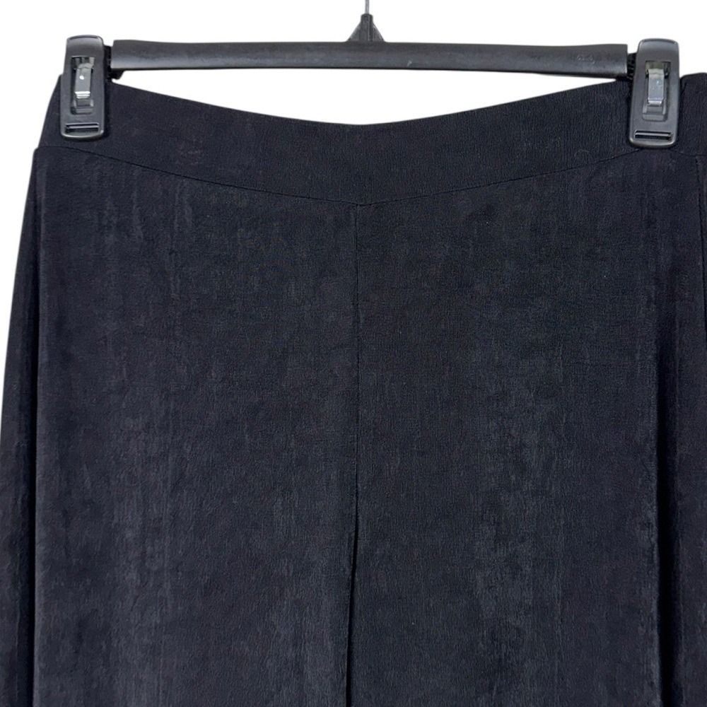Chicos Womens Travelers Slinky Wide Leg Pants Size 10 Tall Black - Picture 3 of 8